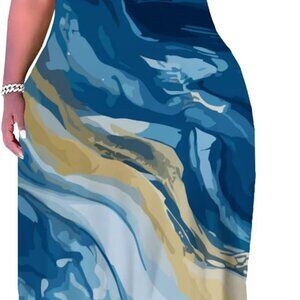 Plus Size Maxi Dress Women's Summer Casual Vivid Prints Oversized Relaxed